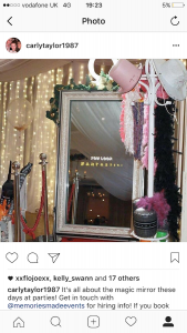 One of our magic mirrors in use at a wedding