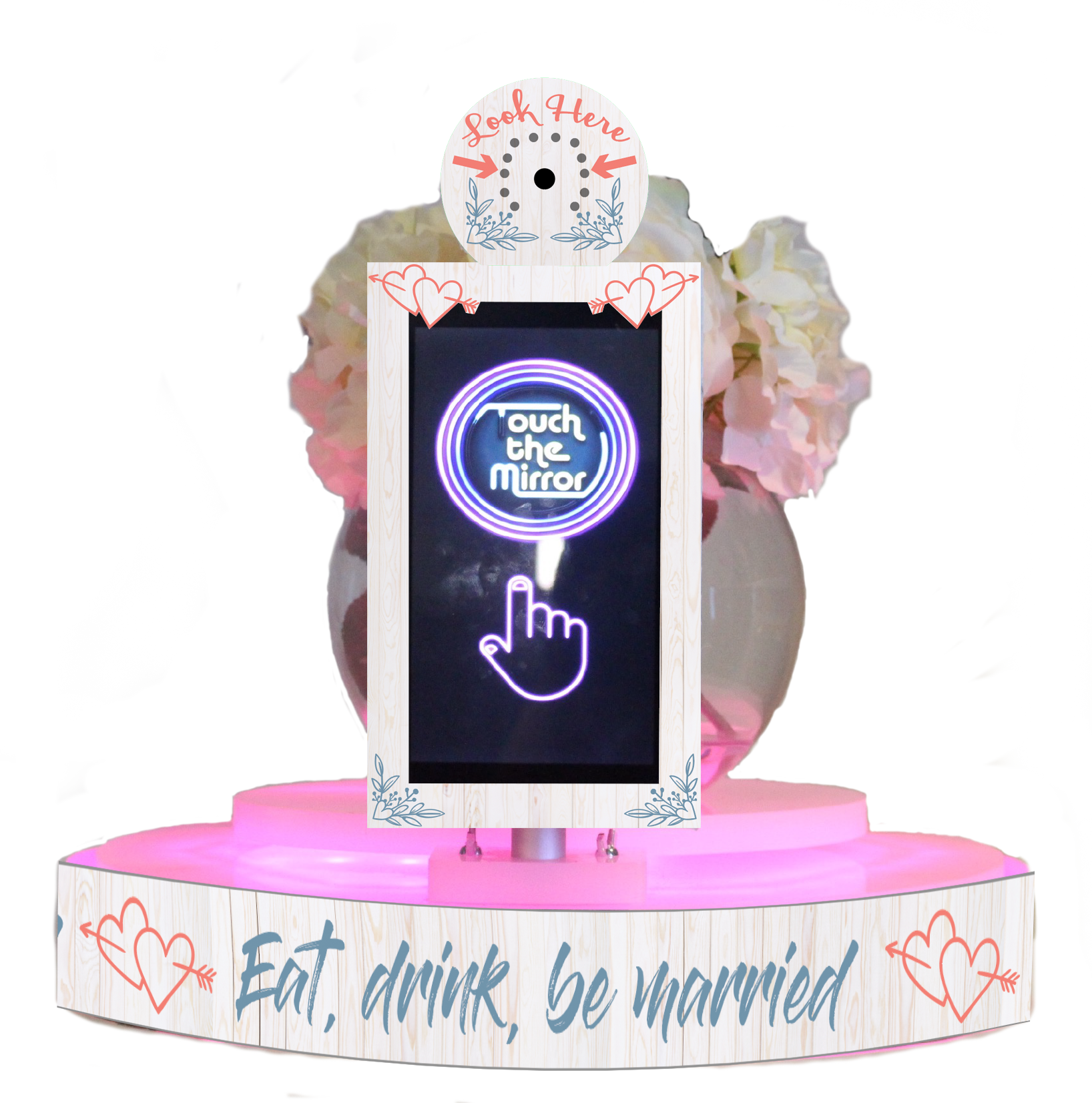 Photobooths Light Wood Table Selfie Sash & Frame Set