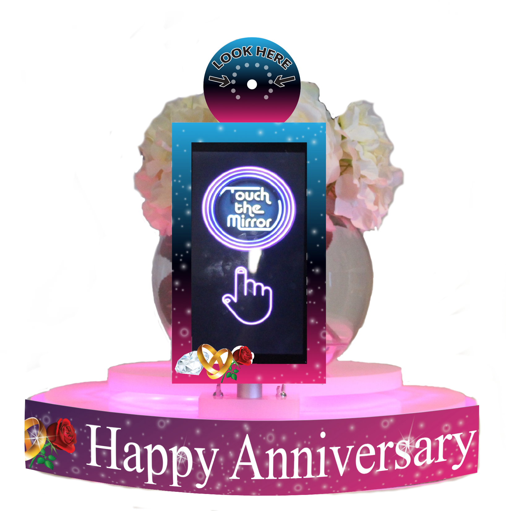 Photobooths Happy Anniversary Table Selfie Sash & Frame Set